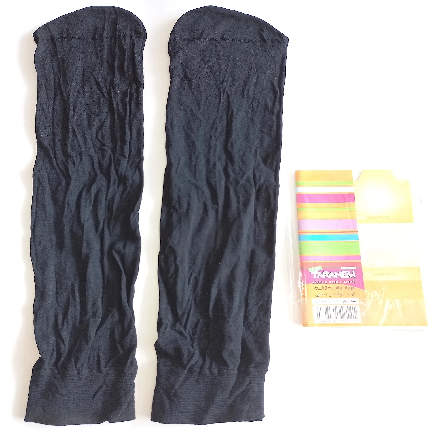 قیمت/ خرید / خرید آنلاین / خرید اینترنتی جوراب سه ربع مشکی ضخیم 1/40 کف دار ترانه 1/40 thick black three-quarter socks with song foam