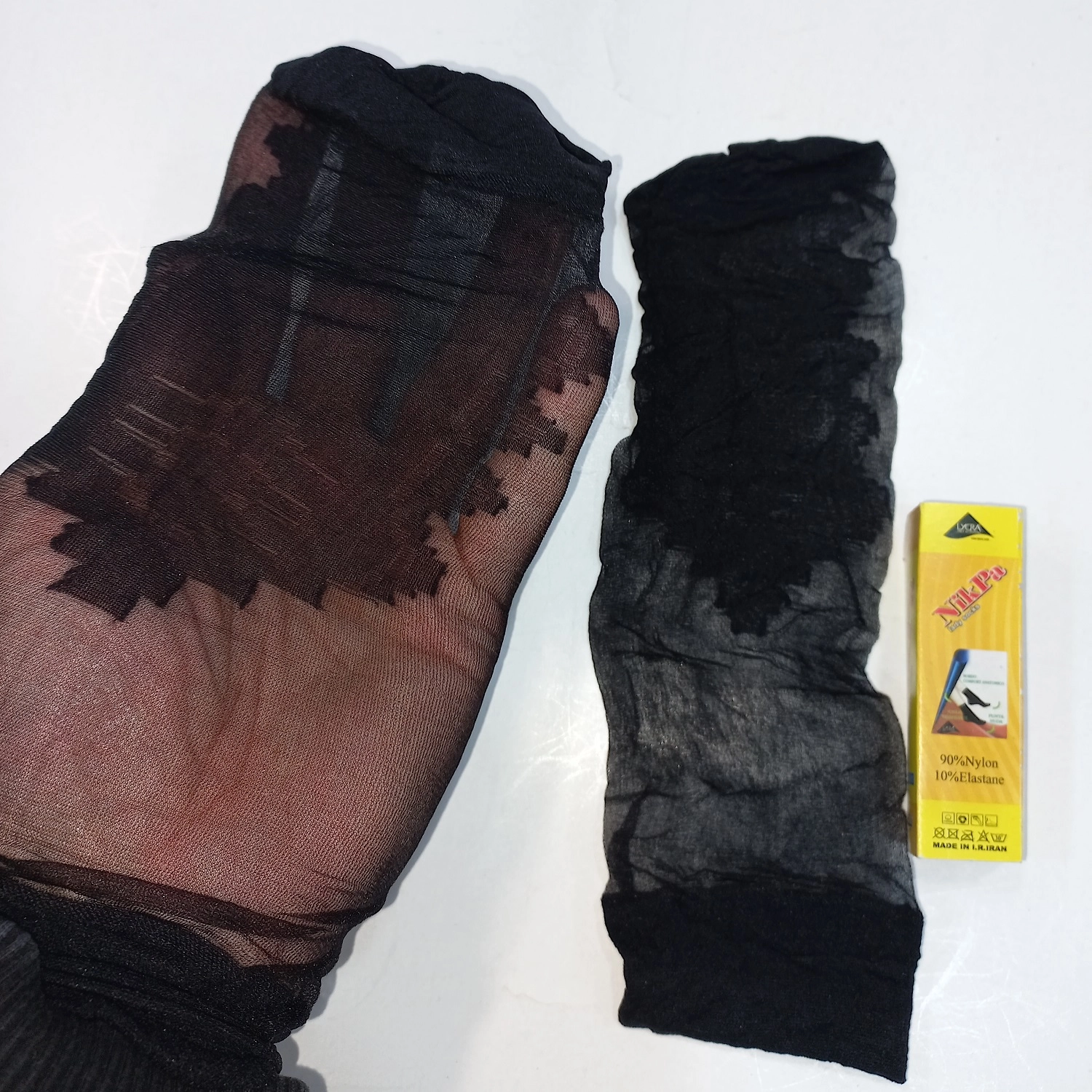 قیمت/ خرید / خرید آنلاین / خرید اینترنتی جوراب  شیشه ای مشکی کف دار  برند نیکپا Black glass socks with foam, Nikpa brand