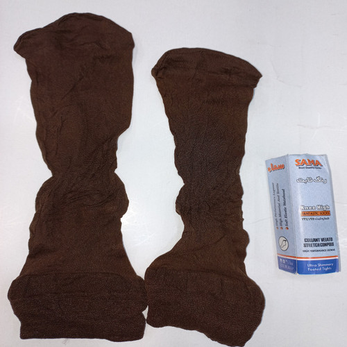 قیمت/ خرید / خرید آنلاین / خرید اینترنتی جوراب دو ربع پارازین 1/20 کف دار قهوه ای تیره سماء Parazin 1/20 two-quarter socks with foam, dark brown, Sama